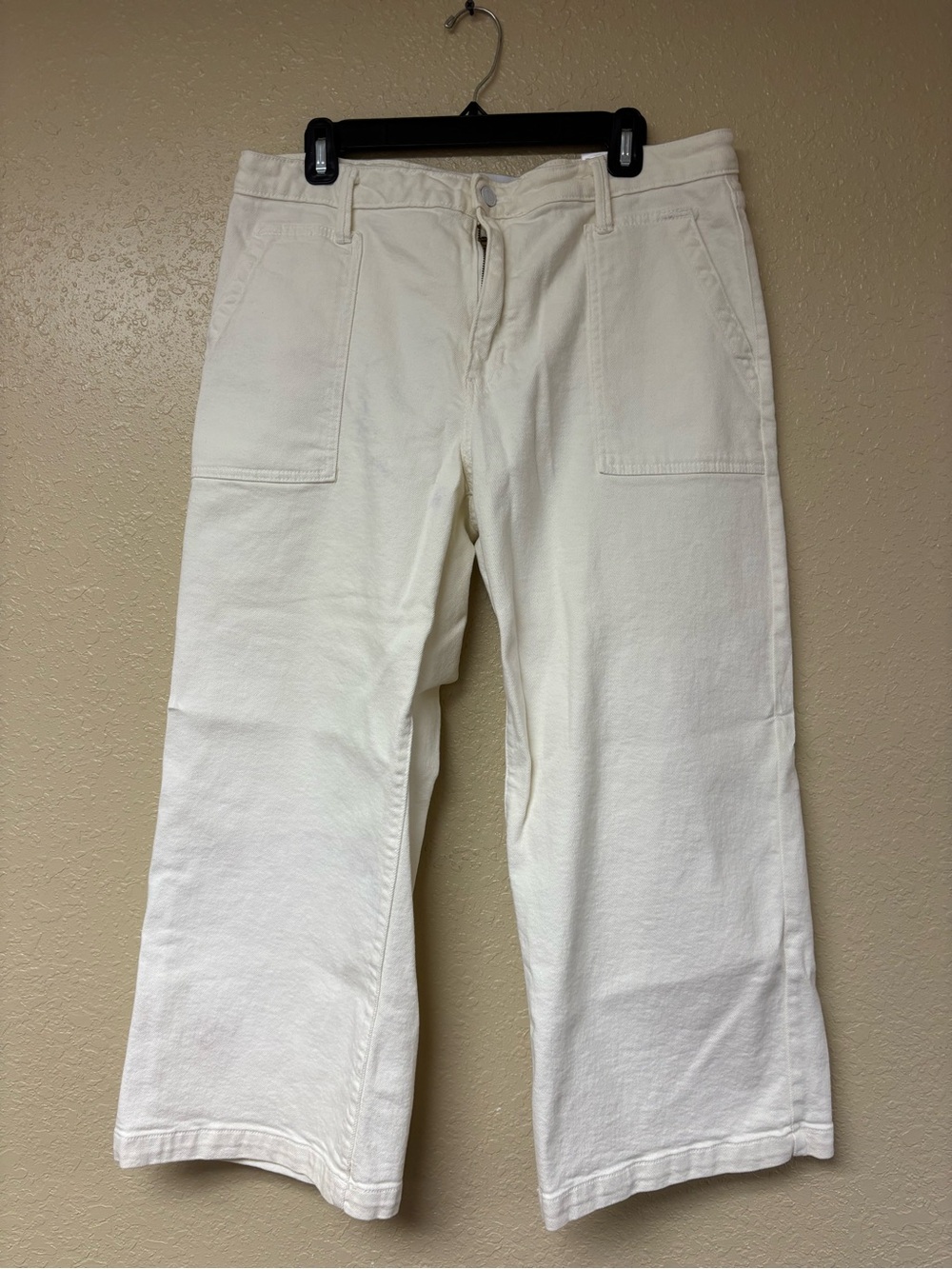Just Black Cream High-Rise Wide-Leg Pants